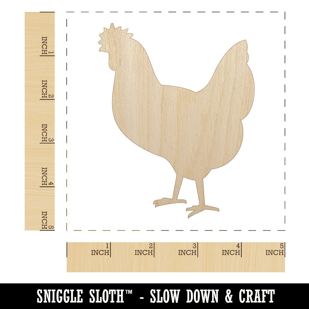 Rooster Shape Unfinished Wood Craft Shapes Variety of Sizes