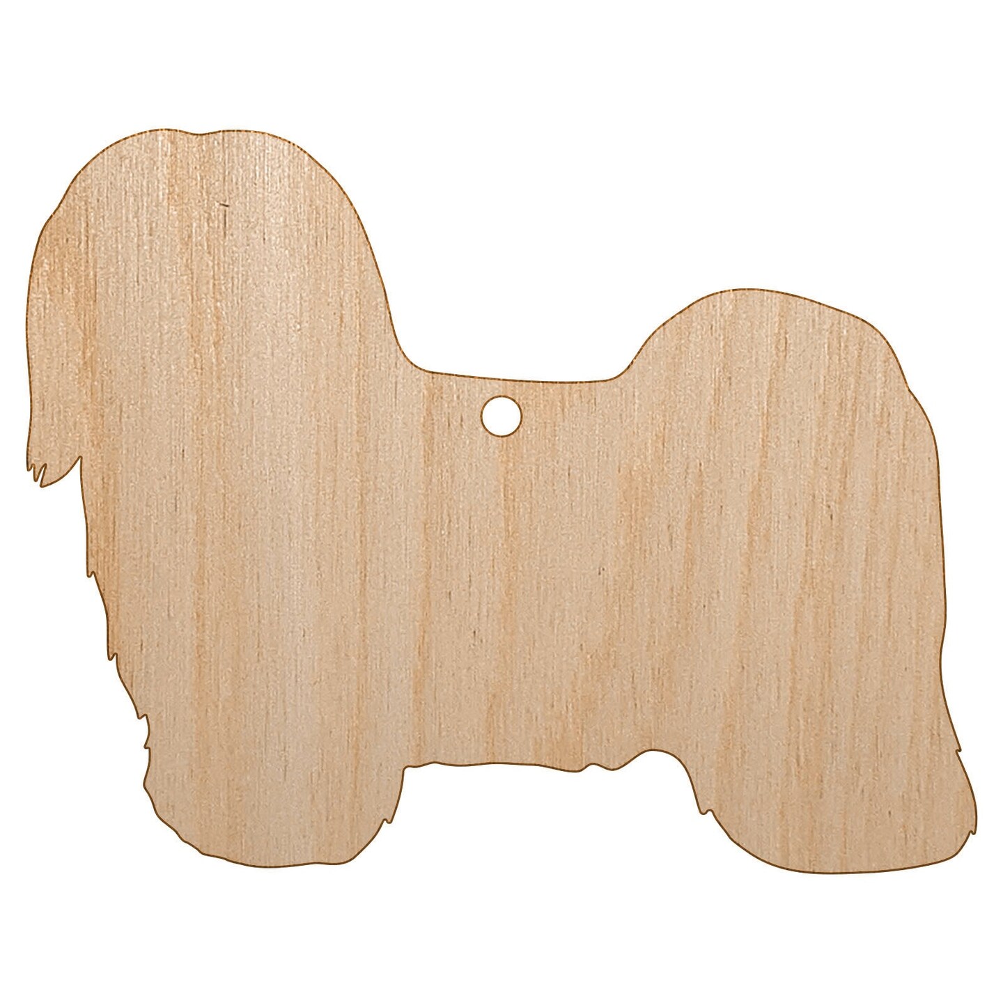 Havanese Dog Solid Unfinished Craft Wood Holiday Christmas Tree DIY Pre-Drilled Ornament