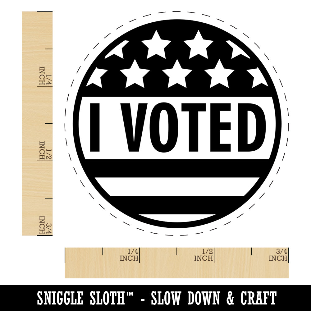 I Voted Patriotic Stars and Stripes Self-Inking Rubber Stamp for Stamping Crafting Planners