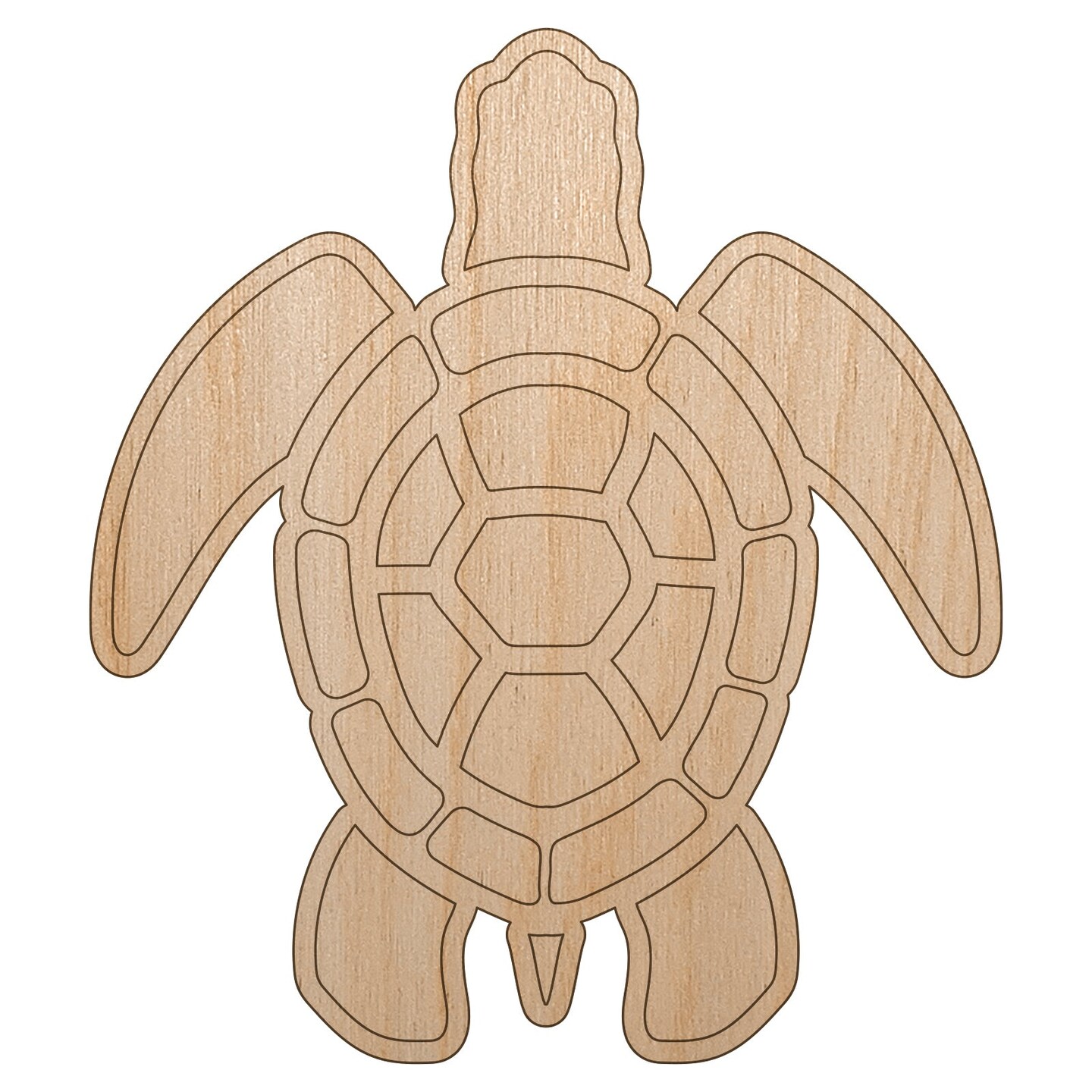Sea Turtle Tribal Unfinished Wood Shape Piece Cutout for DIY Craft Projects