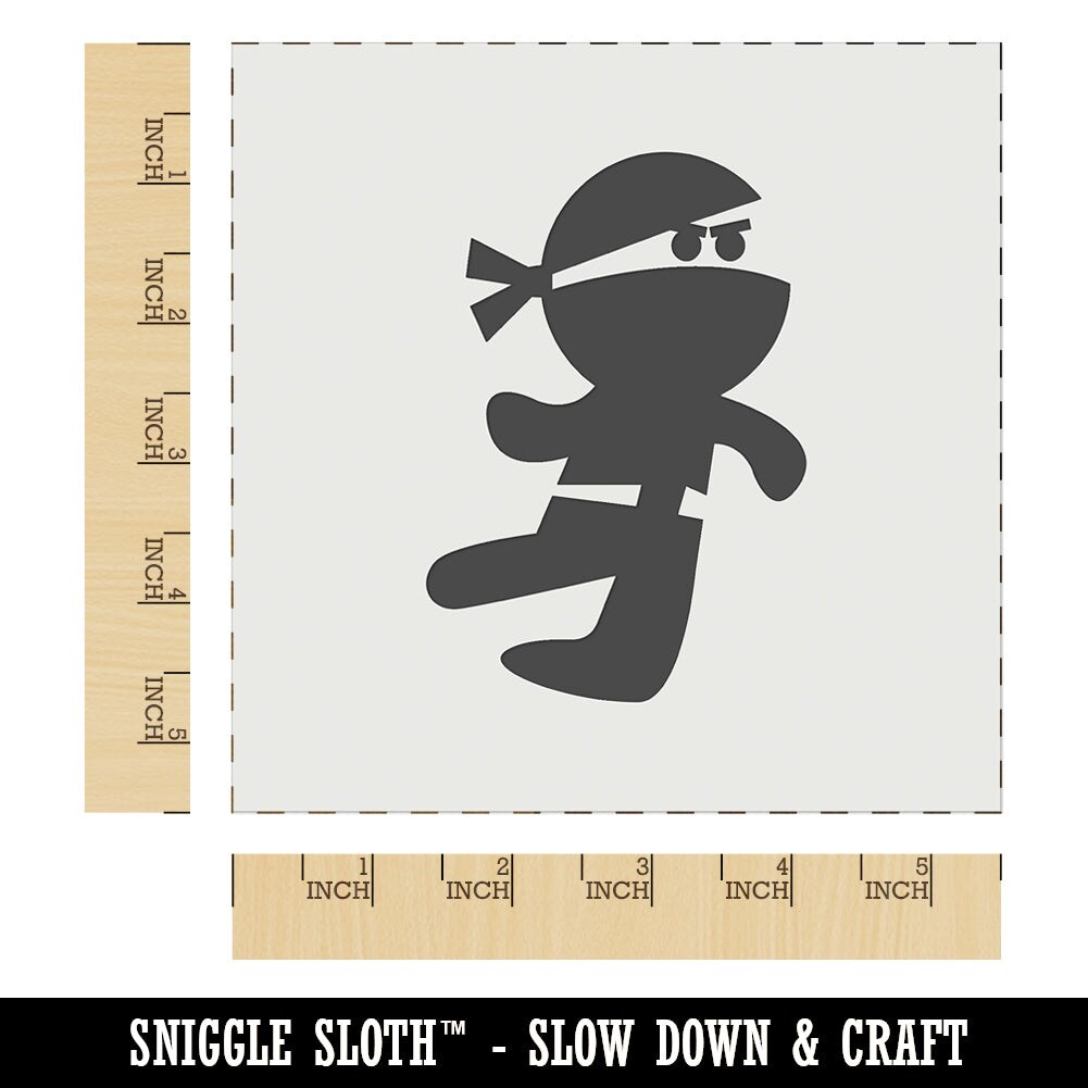 Cute Fighting Ninja Wall Cookie DIY Craft Reusable Stencil