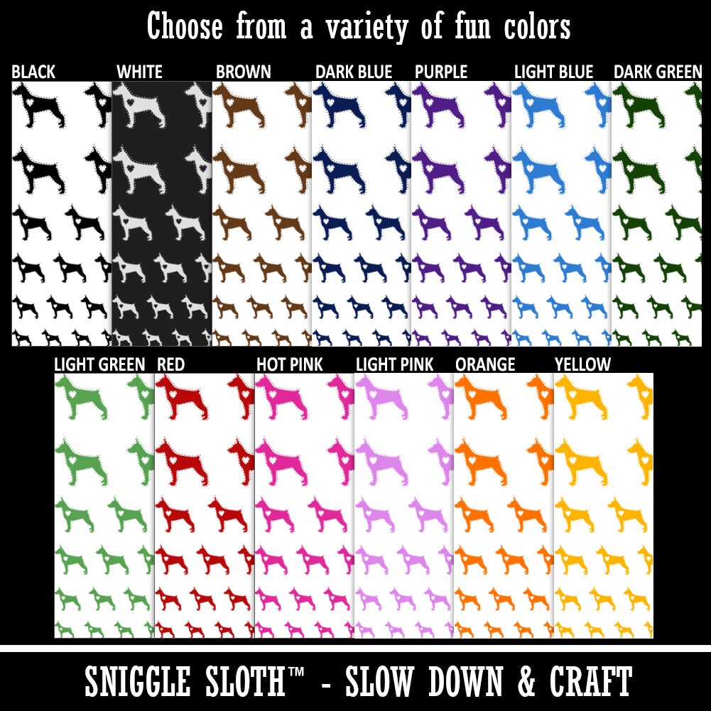 Miniature Pinscher Min Pin Dog with Heart Temporary Tattoo Water Resistant Fake Body Art Set Collection