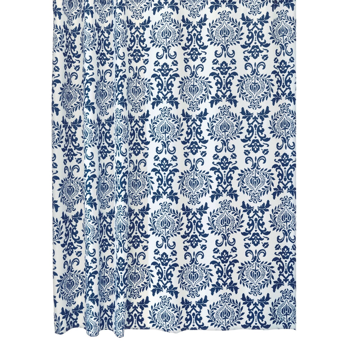 mDesign LONG Damask Print - Easy Care Fabric Shower Curtain - 72" x 84"