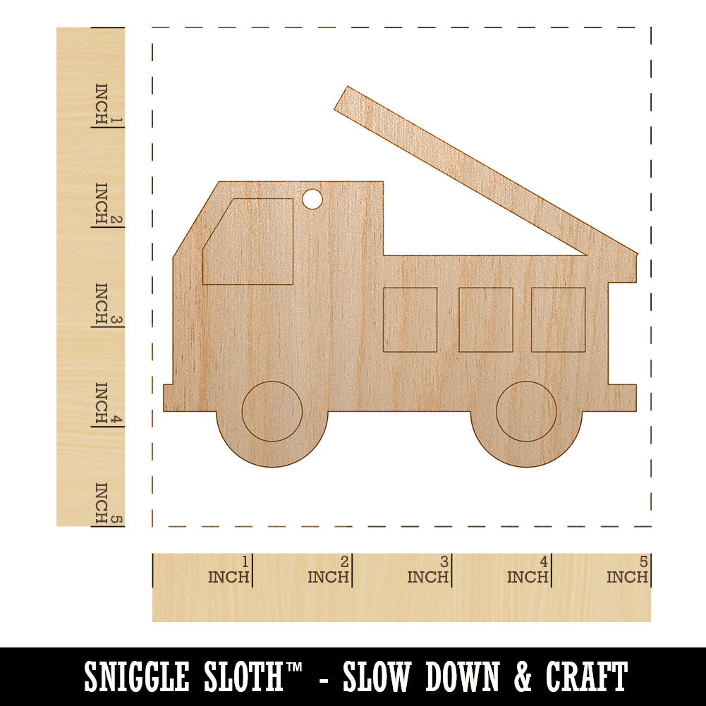 Fire Truck Engine Fireman Firefighter Symbol Unfinished Craft Wood Holiday Christmas Tree DIY Pre-Drilled Ornament