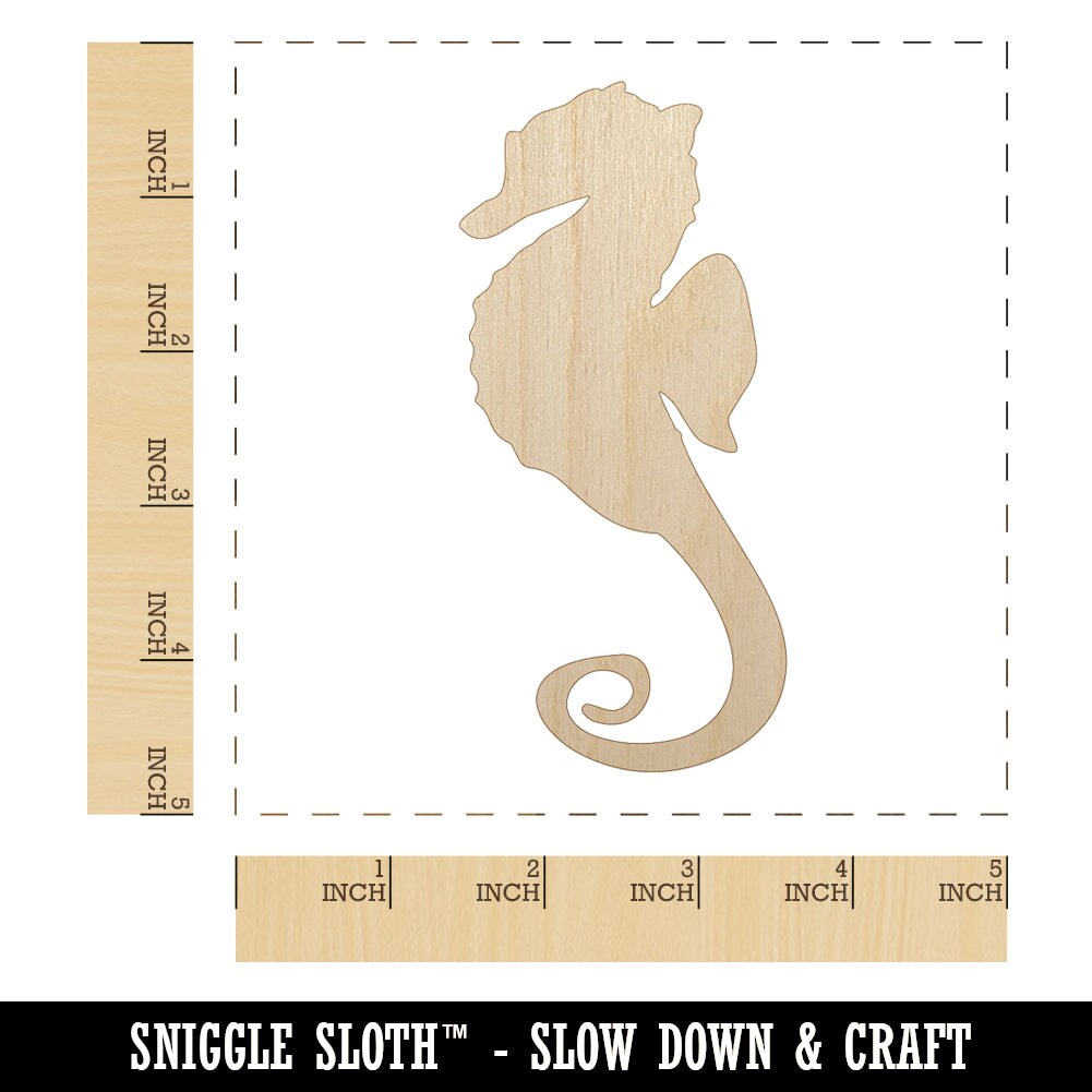 Unfinished wood fashion seahorse