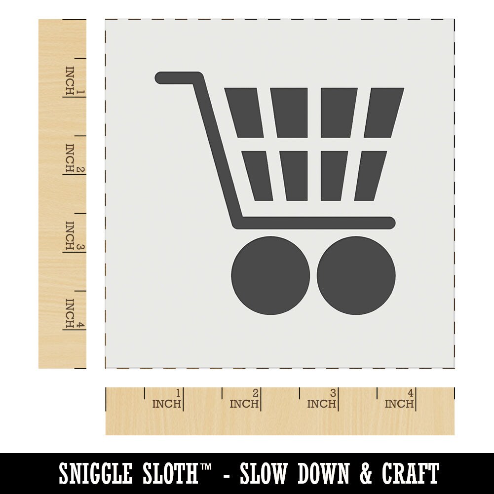 Shopping Cart Wall Cookie DIY Craft Reusable Stencil
