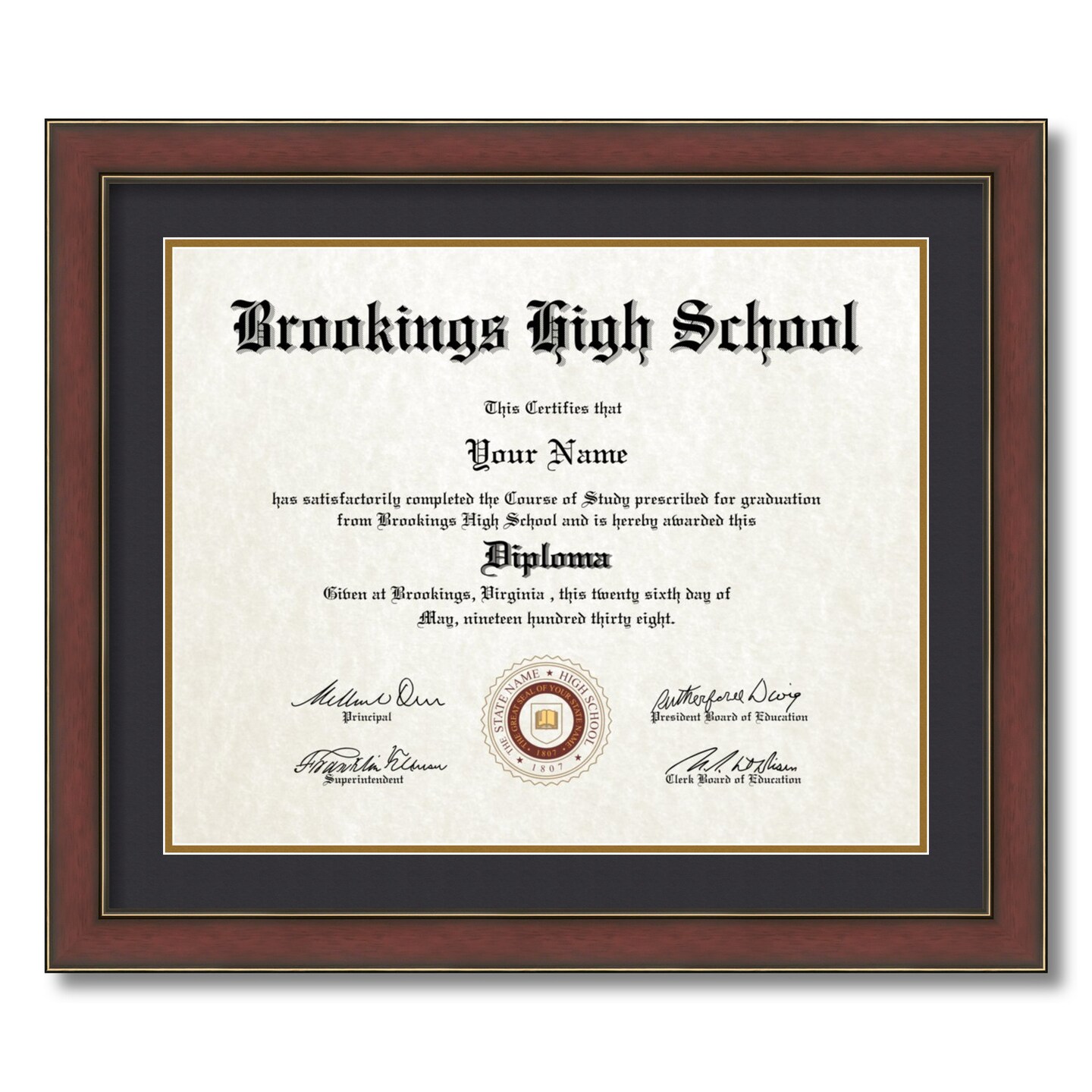 ArtToFrames 16x20 inch Diploma Frame - Framed with Black and Gold Mats, Comes with Regular Acrylic and Sawtooth Hanger for Wall Hanging (D-16x20)