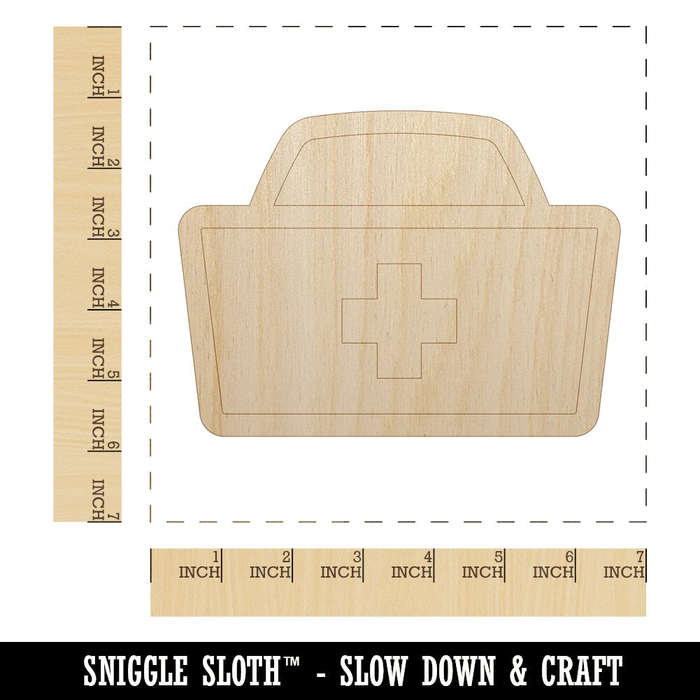 Nurse Cap Hat Unfinished Wood Shape Piece Cutout for DIY Craft Projects