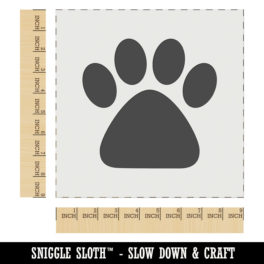 Paw Print Solid Wall Cookie DIY Craft Reusable Stencil
