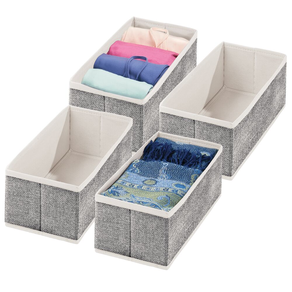 mDesign Soft Fabric Dresser Drawer and Closet Storage Organizer, 4 Pack