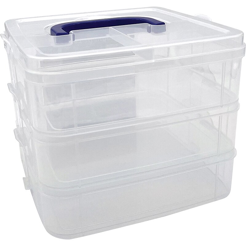 Clear plastic discount stackable storage bins