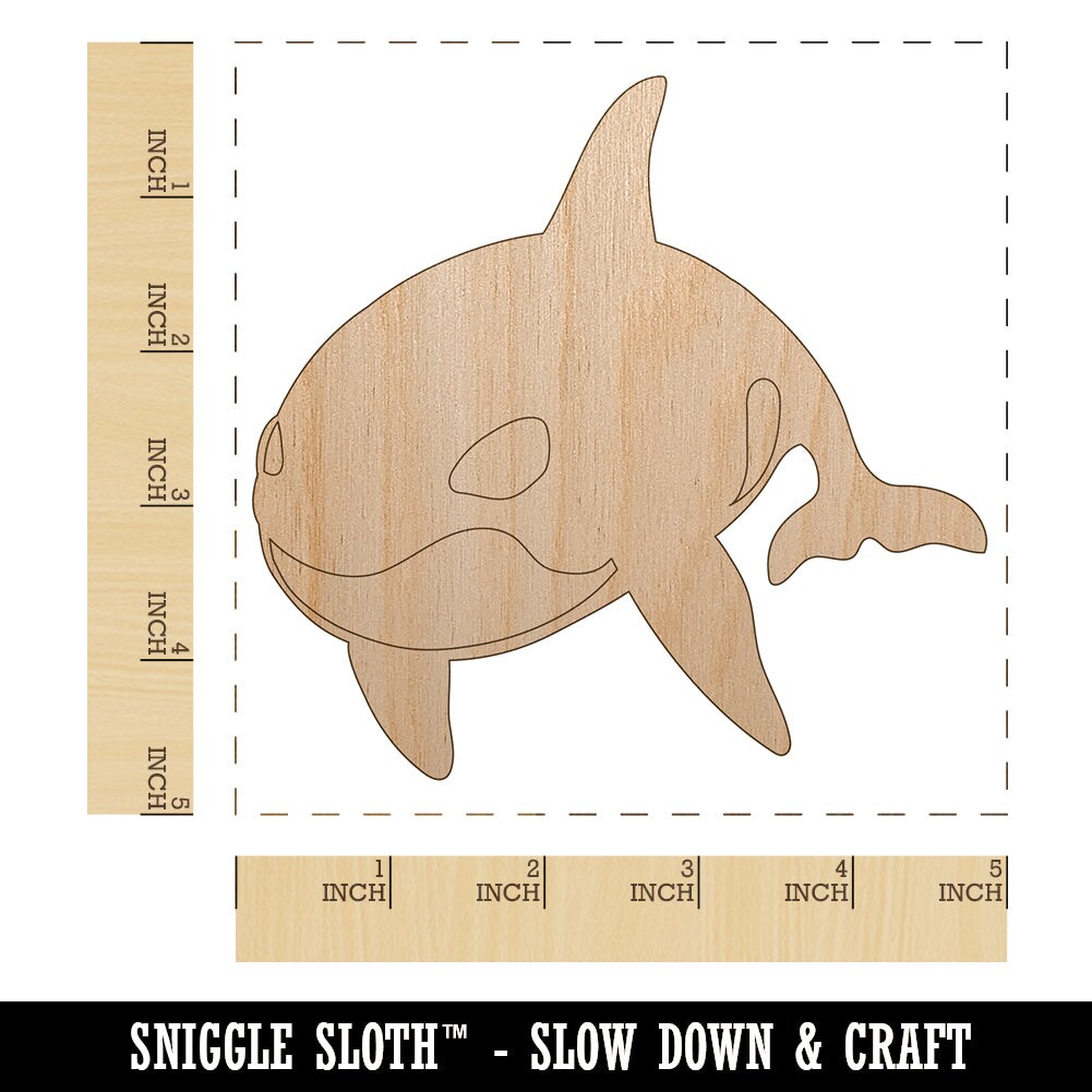 Orca Killer Whale Unfinished Wood Shape Piece Cutout for DIY Craft Projects