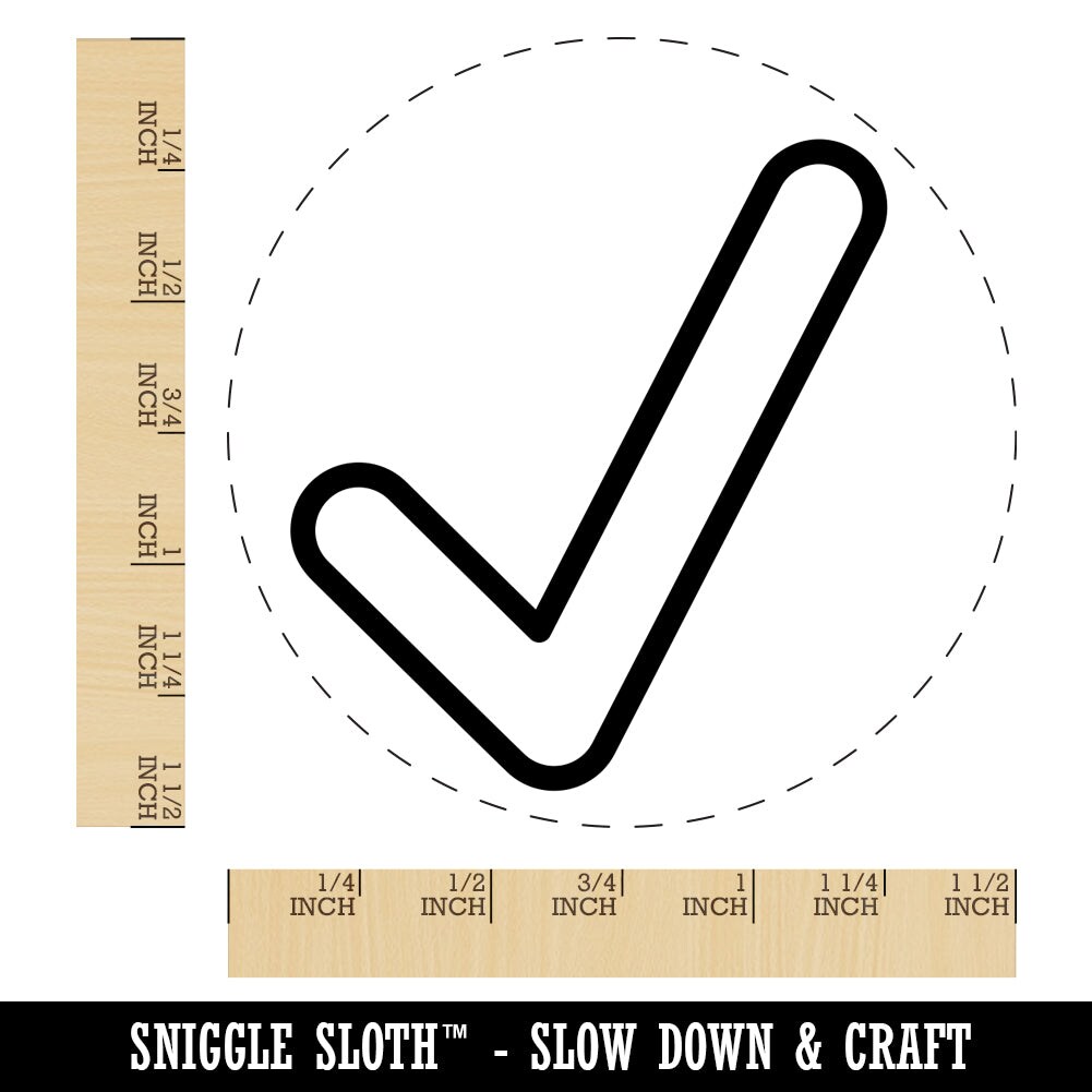Check Mark Symbol Outline Self-Inking Rubber Stamp for Stamping ...