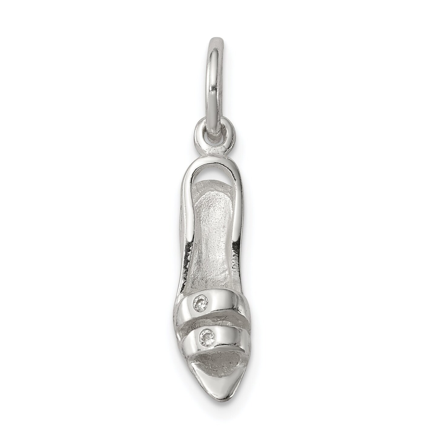 Sterling Silver High Heel Pendant Shoe Charm Jewelry 19mm x 11mm