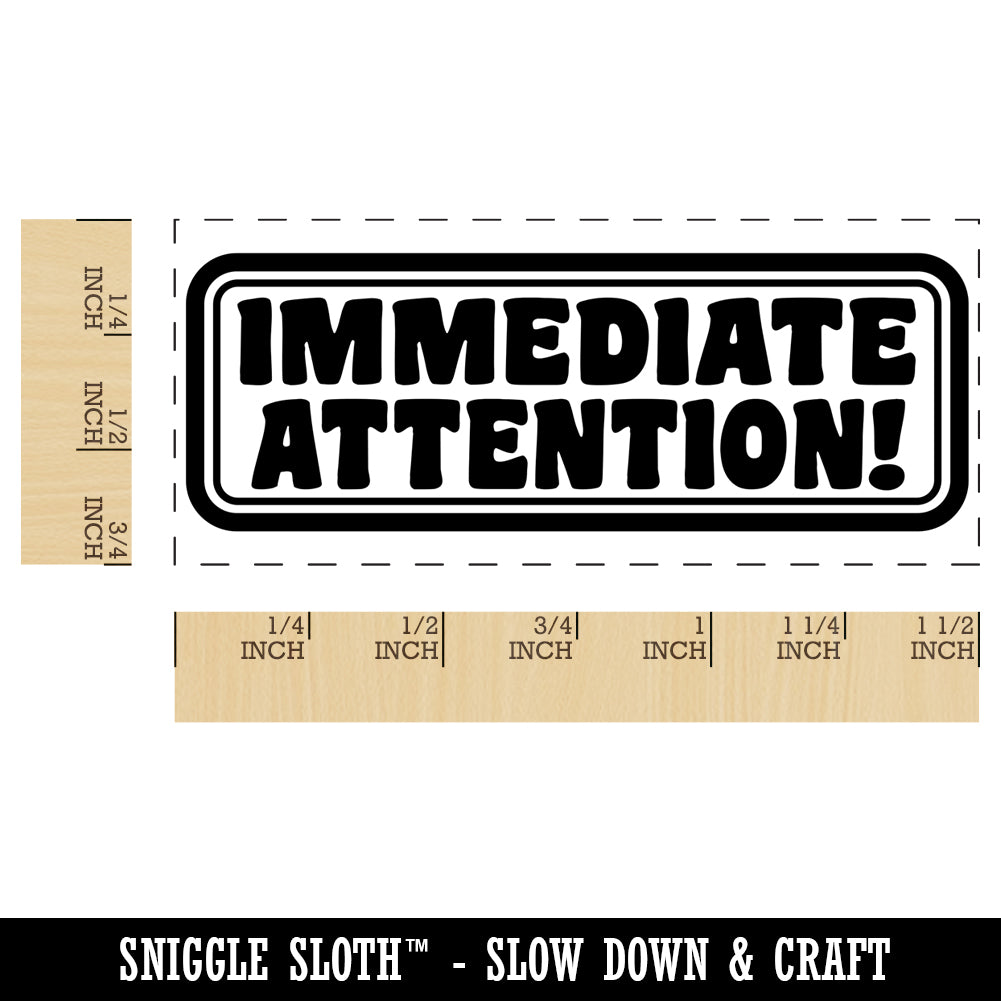 Immediate Attention with Border Self-Inking Rubber Stamp Ink Stamper for Business Office