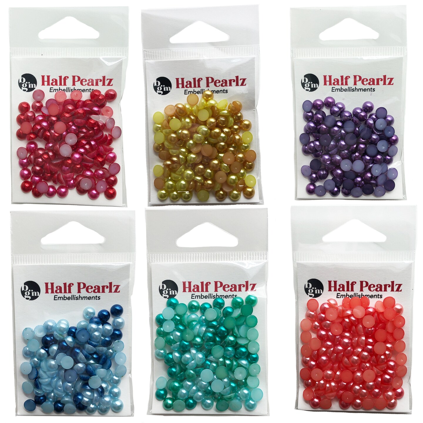 Buttons Galore Flat Back Pearls for DIY Crafts, Scrapbooks, Paper Crafts -  Six Colors 700 Pieces