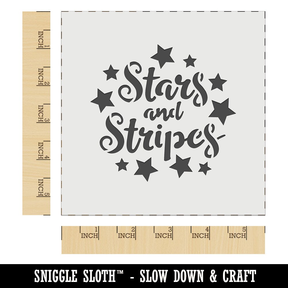 Stars and Stripes Script with Stars Wall Cookie DIY Craft Reusable Stencil