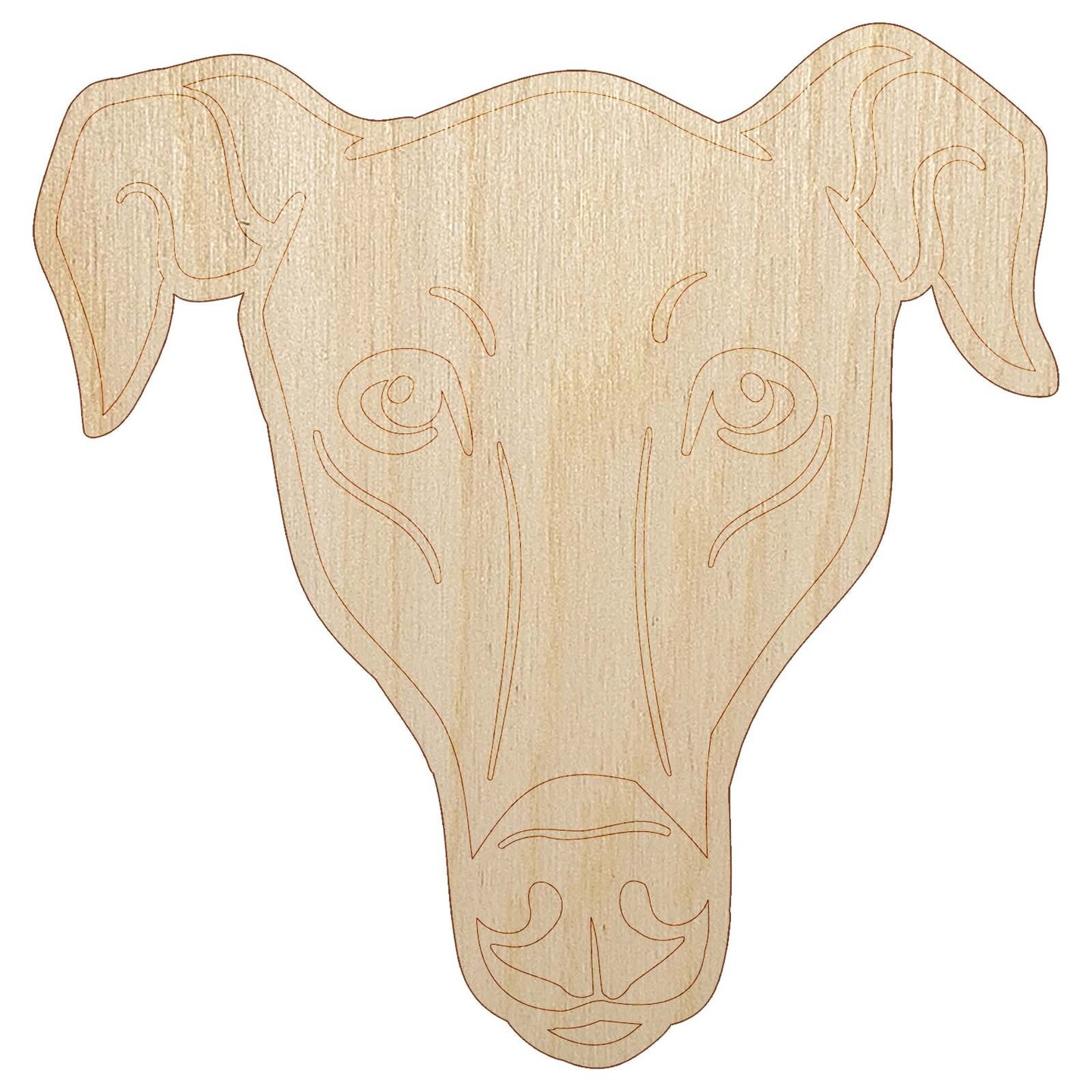 Greyhound Dog Head Unfinished Wood Shape Piece Cutout for DIY Craft Projects