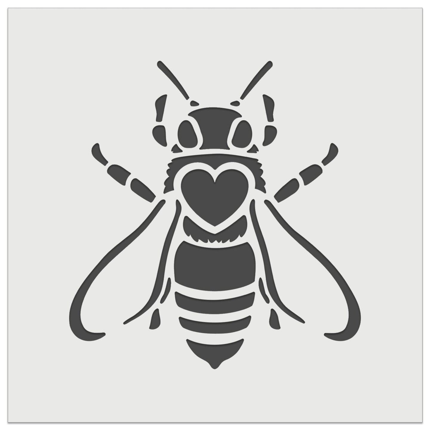Honey Bee with Heart on Back Wall Cookie DIY Craft Reusable Stencil