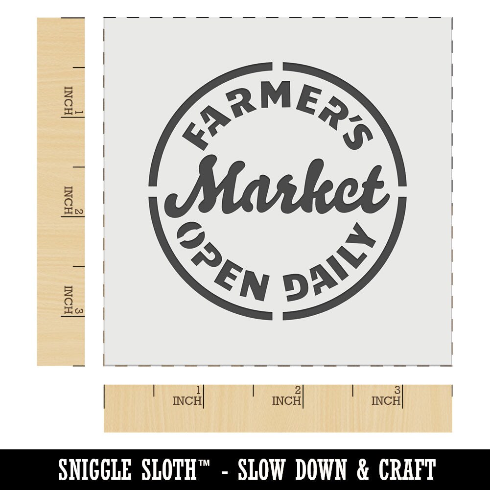Farmer&#x27;s Market Open Daily Wall Cookie DIY Craft Reusable Stencil