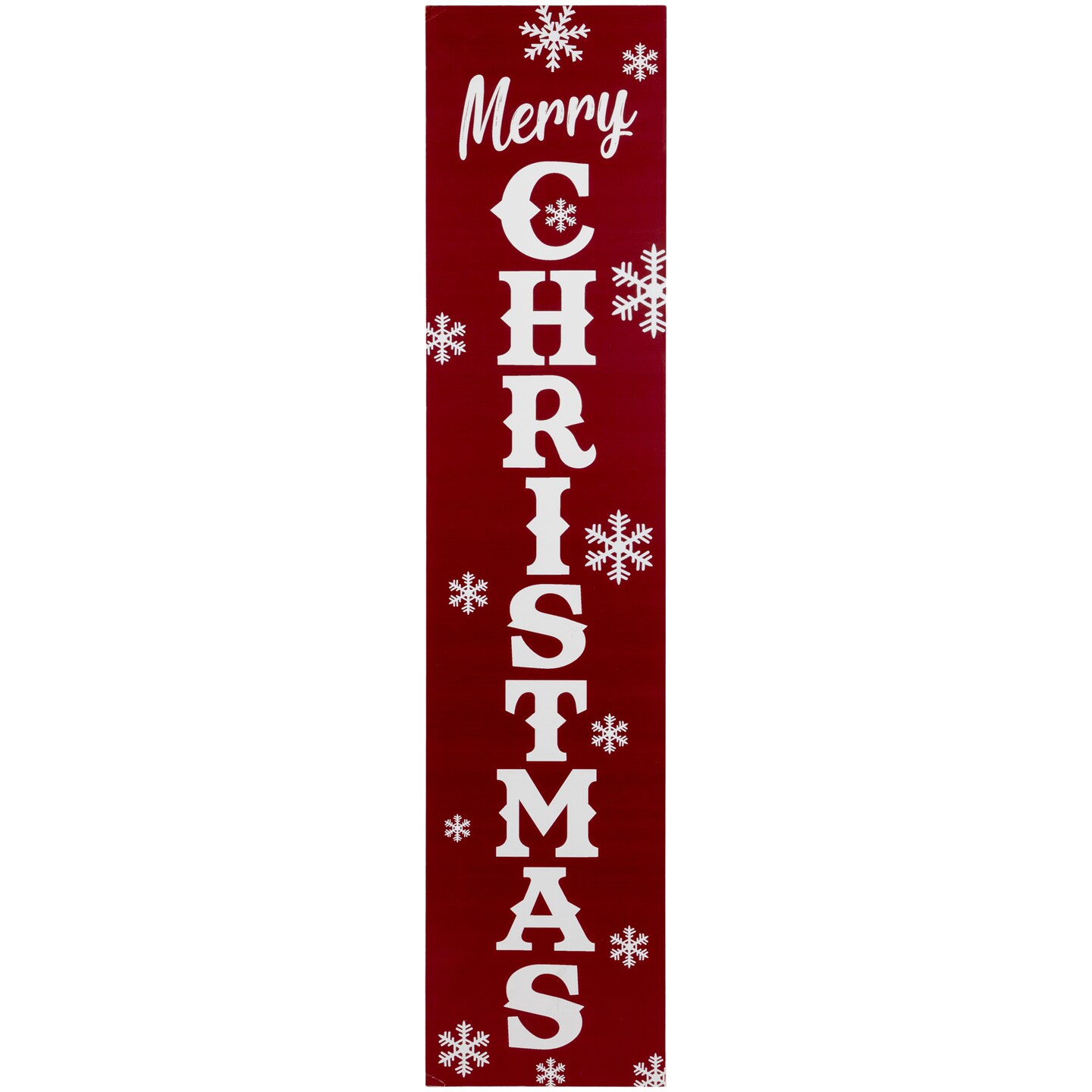 Northlight 36&#x22; Red and White &#x22;Merry Christmas&#x22; and Snowflake Porch Board Sign Decoration