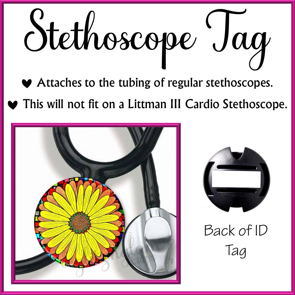 Sunflower Badge Reel Also Available on Stethoscope Tag or Retractable  Carabiner Reel