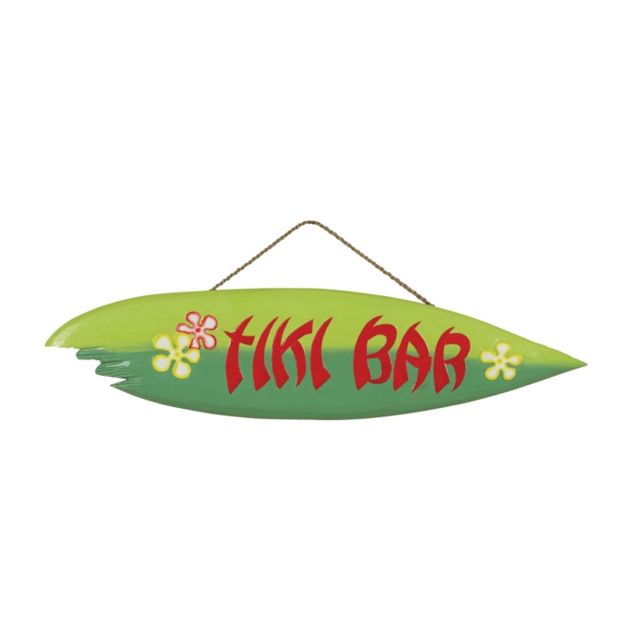 RAM Outdoor Decor Acacia Wood Hand Painted Tiki Bar Surfboard Wall Sign