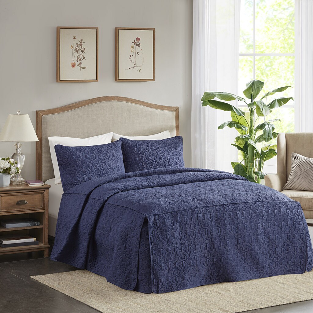 Gracie Mills   3 Piece Split Corner Pleated Quilted Bedspread