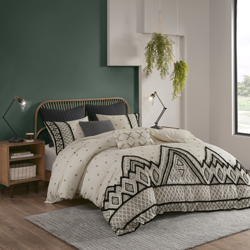 Gracie Mills   3 Piece Flax and Cotton Blended Duvet Cover Set