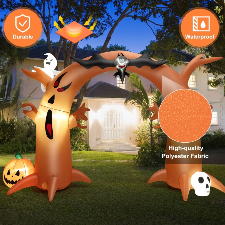 Halloween Outdoor Spooky Tree Monster Ghost Blow Up Yard Decoration With Built-In Led Lights