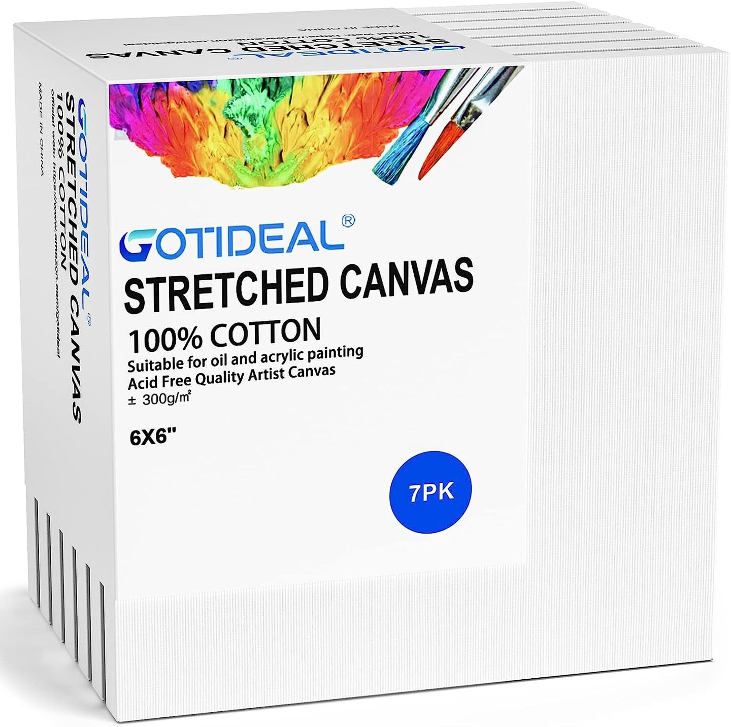  GOTIDEAL Stretched Canvas, Multi Pack 4x4, 5x7, 8x10
