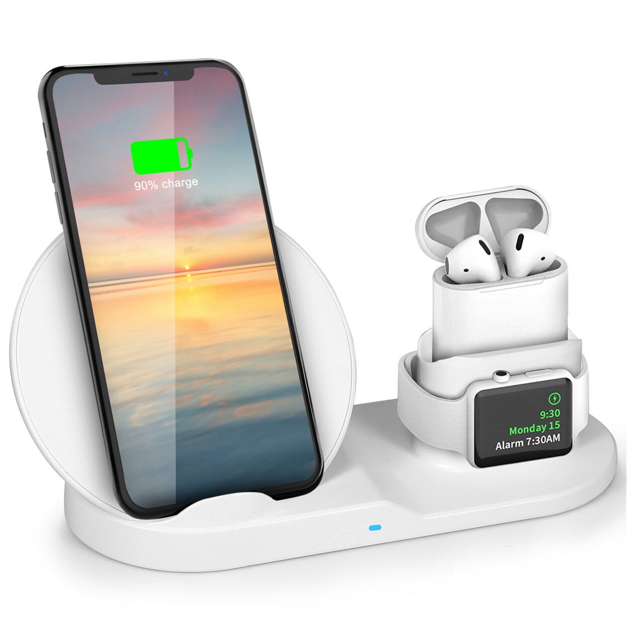Global Phoenix Wireless Charger 10W Fast Charging Station For iPhone Apple iWatch Series