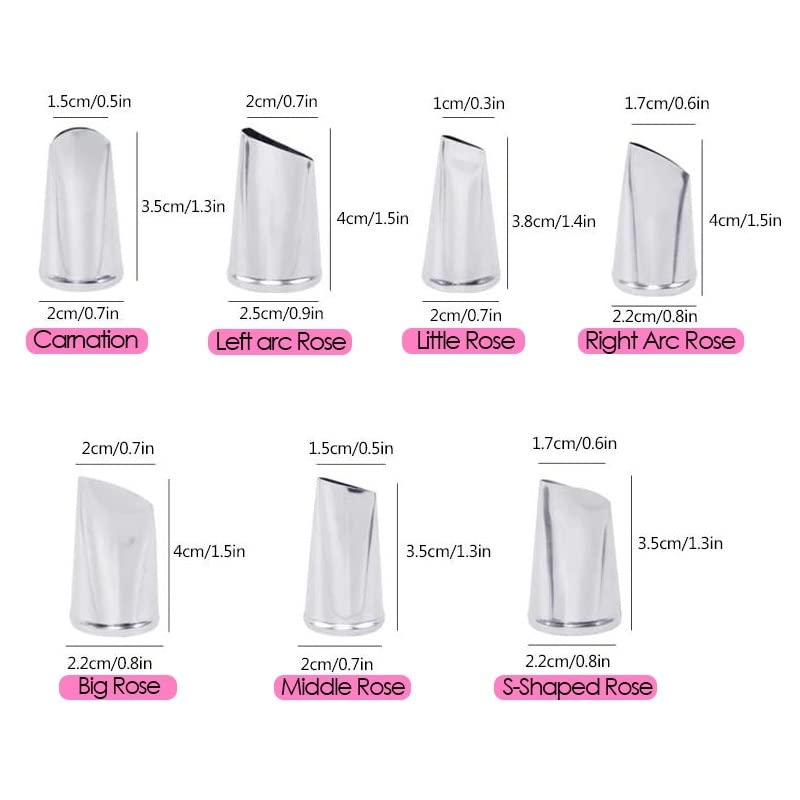 7 Pieces Cake Decorating Tips Set Cream Icing Piping Rose Nozzle Pastry Fondant Decorating Tools
