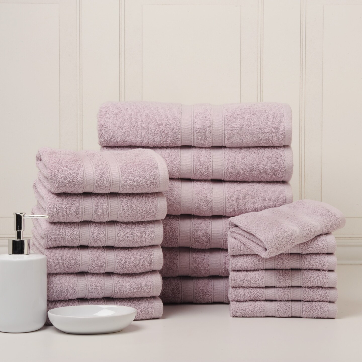 Bibb Home 18 Piece Egyptian Cotton Towel Set 100% Soft Absorbent White 600Gsm