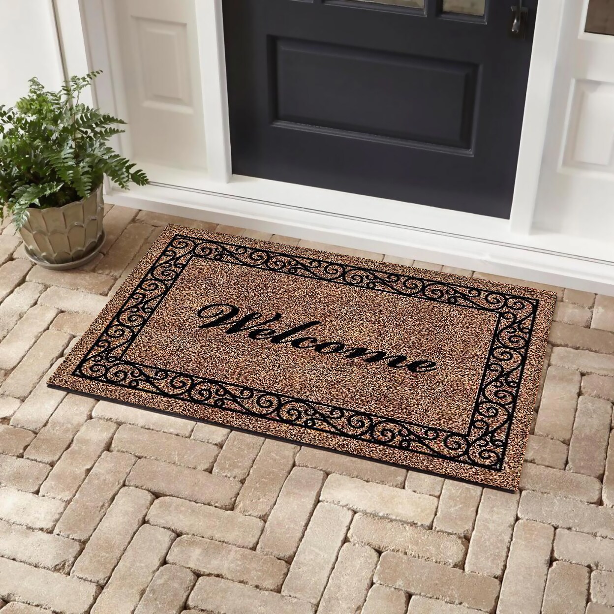 Bibb Home Coir Door Mat 18X30 Home Sweet Home Black Outdoor Mat Durable Entryway