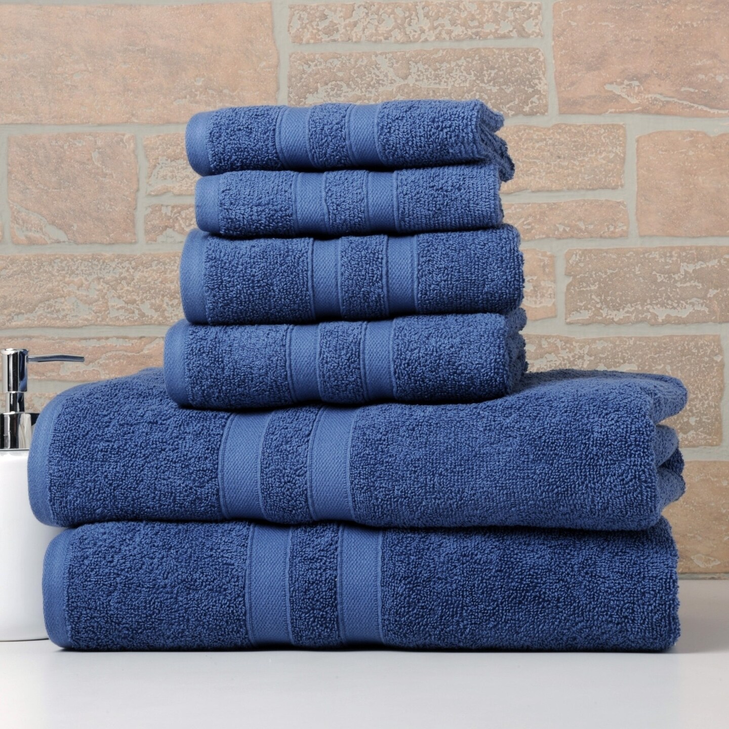 Bibb Home 6 Piece Solid Egyptian Cotton Towel Set 600Gsm Bath Hand Washcloths