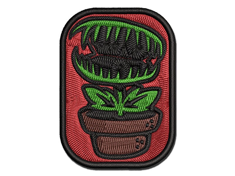Venus Fly Trap Carnivorous Plant Multi-Color Embroidered Iron-On or Hook &#x26; Loop Patch Applique