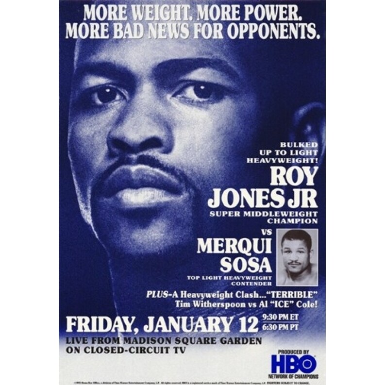 Pop Culture Graphics Roy Jones Jr. Vs Merqui Sosa Movie Poster (11 x 17) - Item  MOV295497