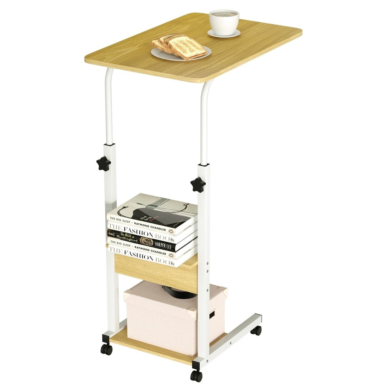 C Side Table Laptop Table Small Slim Snack Side Table For Couch Bed Sofa For Small Spaces Living Room Bedroom