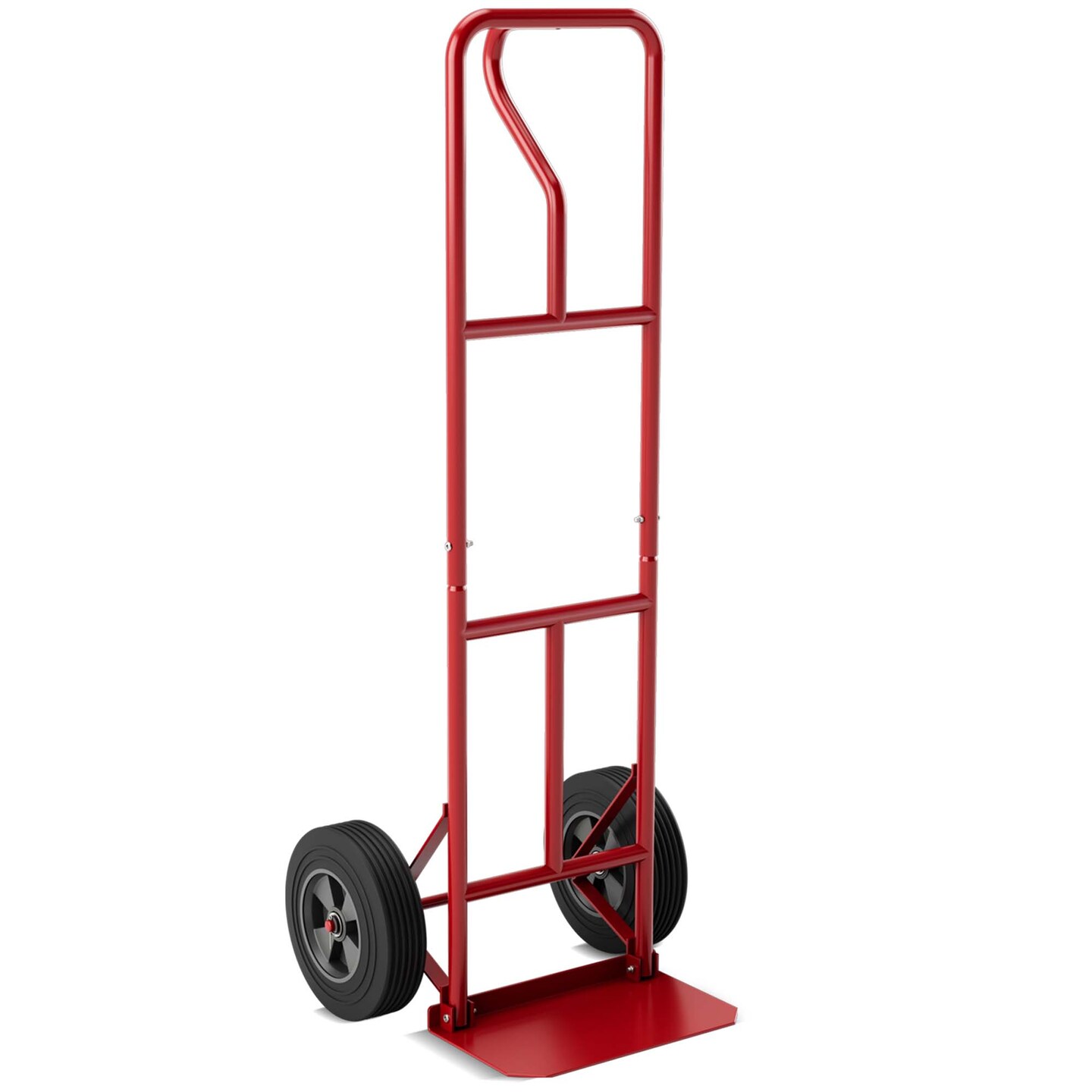 Costway Heavy Duty Hand Truck 660lbs Capacity Trolley Cart with Foldable Nose Plate Black/Red