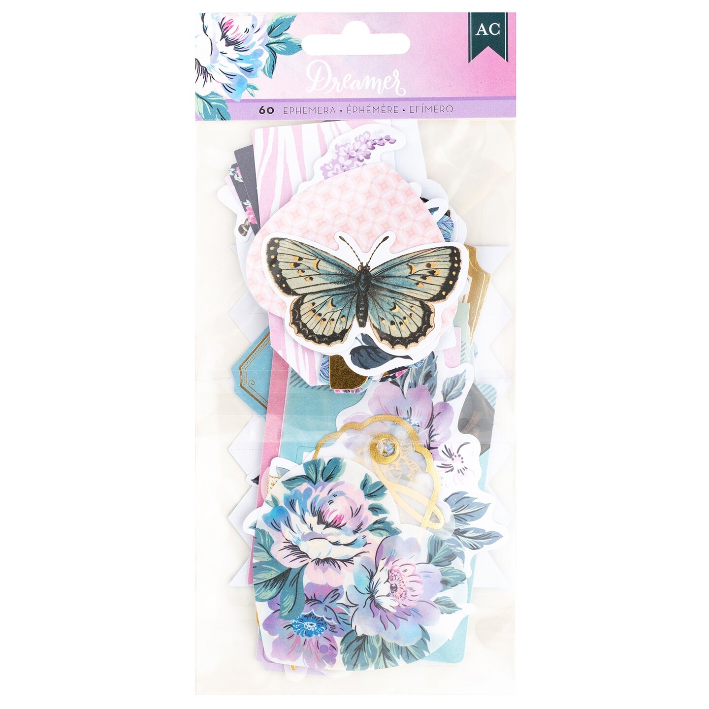 American Crafts Dreamer Ephemera Die-Cuts 60/Pkg-Icons, Gold Foil