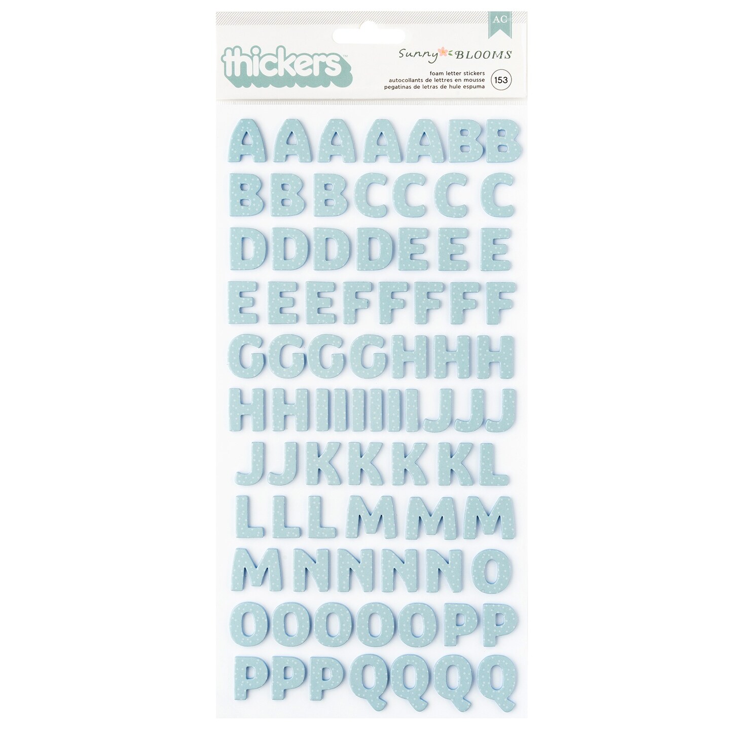 Pebbles Sunny Bloom Thickers Stickers 153/Pkg-Alpha, Foam