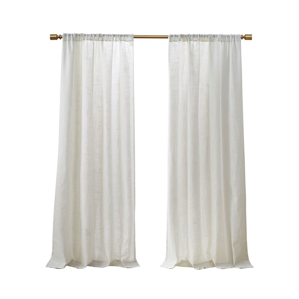 Gracie Mills Eulalie Light Filtering Linen Blend Lightweight Curtain Panel Pair - Grace-14978