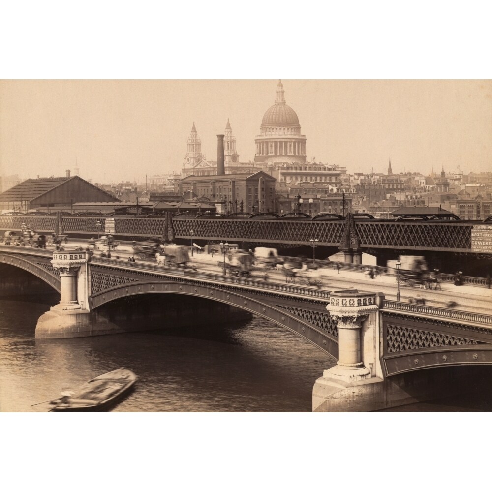Posterazzi London  England. Blackfriars Bridge With St. Pauls Cathedral Behind. From A Postcard Circa 1890. Print