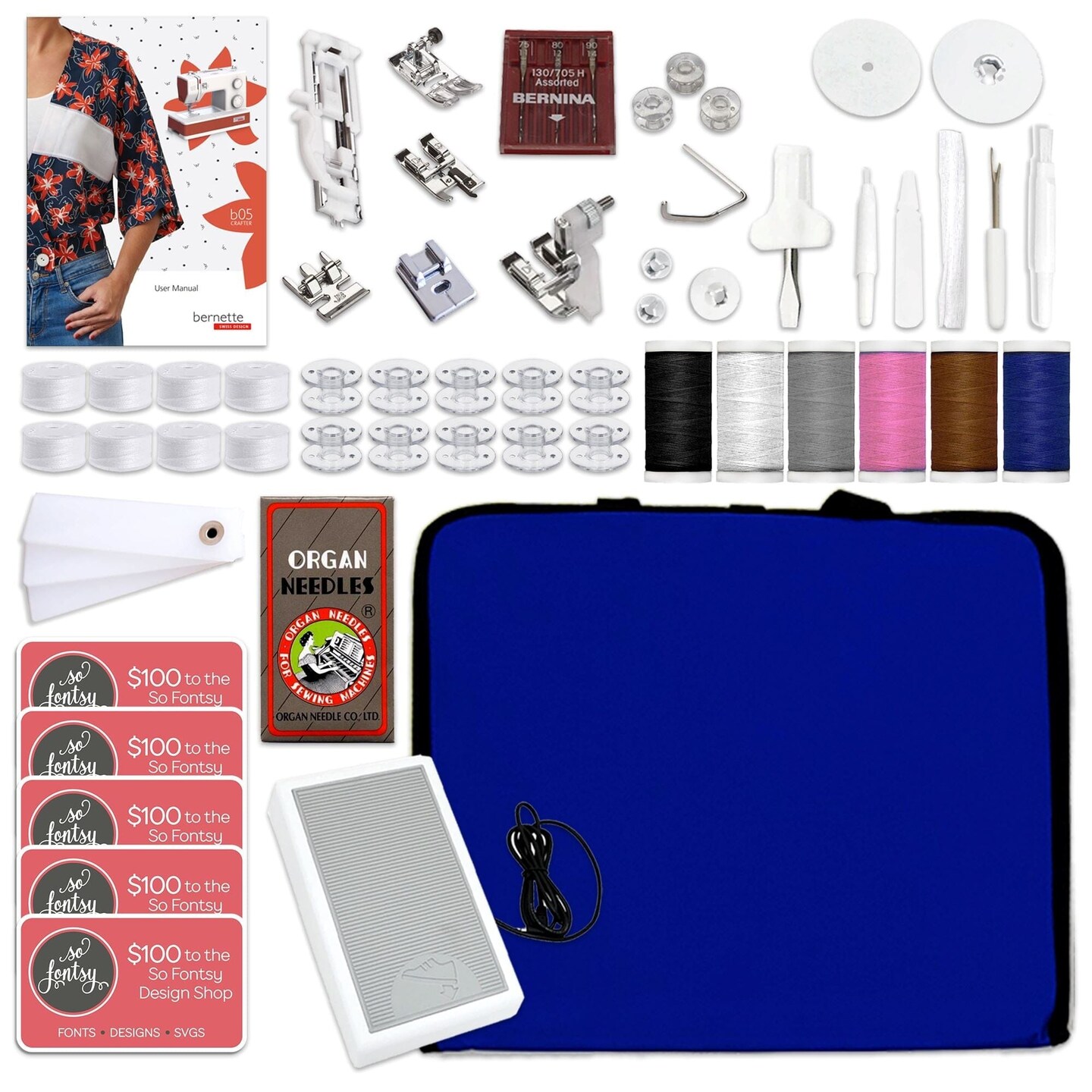 Bernette B05 Crafter Sewing Machine Deluxe Bundle by The Fashion Class
