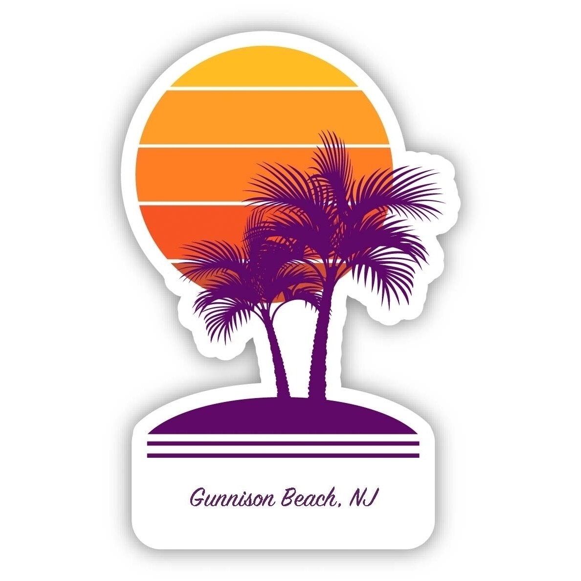 R and R Imports Gunnison Beach New Jersey Souvenir 4 Inch Vinyl Decal  Sticker Palm design | Michaels