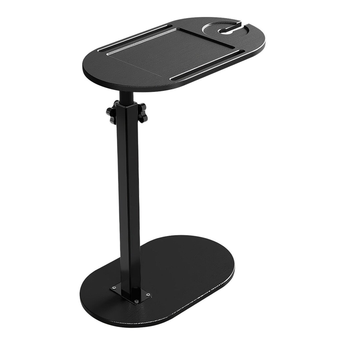 C-Shaped Bathtub Tray Table With Adjustable Height 360&#xB0; Rotatable Desktop Freestanding Bath Caddy Against Wall Couch Bed Sofa Side Table