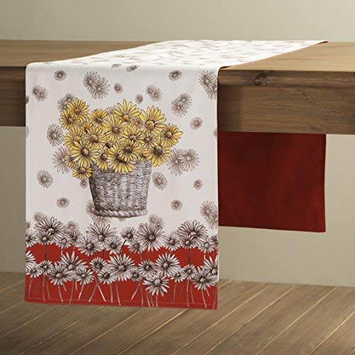 100% Cotton 14.50Inch x 108Inch Decorative Table Runner Table Runners for Gifts, Dining, Holidays, Buffet, Bagatelle (Double Layer) - Thanksgiving/Christmas