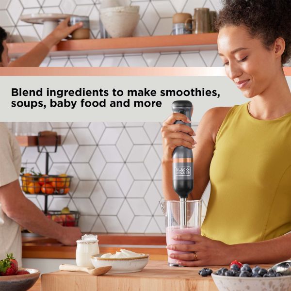 BLACK+DECKER Kitchen Wand Blender Kit, Grey (BCKM1011K01)