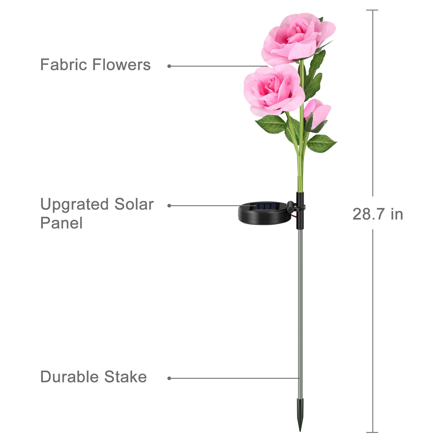 2 Pcs Solar Flowers LED Light Outdoor Garden Yard Stake Solar Flower Lights